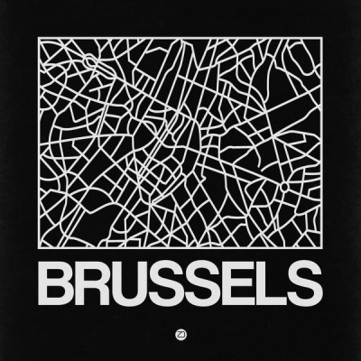 NAXART Studio - Black Map of Brussels
