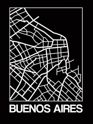 NAXART Studio - Black Map of Buenos Aires