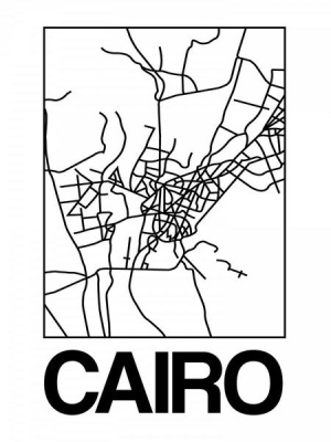 NAXART Studio - White Map of Cairo