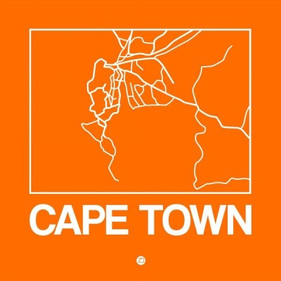 NAXART Studio - Orange Map of Cape Town