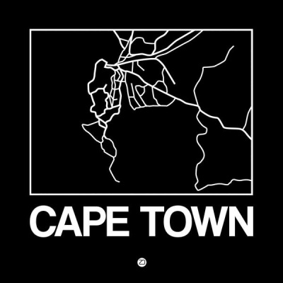NAXART Studio - Black Map of Cape Town
