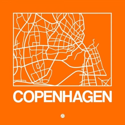 NAXART Studio - Orange Map of Copenhagen
