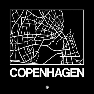 NAXART Studio - Black Map of Copenhagen