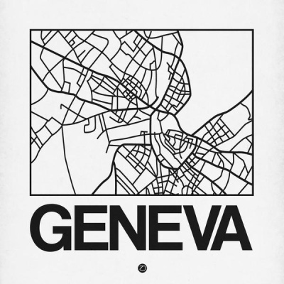 NAXART Studio - White Map of Geneva