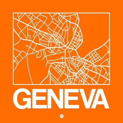 NAXART Studio - Orange Map of Geneva