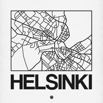 NAXART Studio - White Map of Helsinki