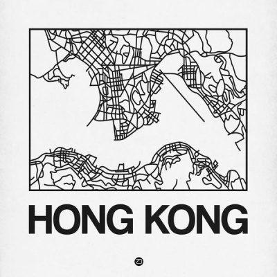 NAXART Studio - White Map of Hong Kong