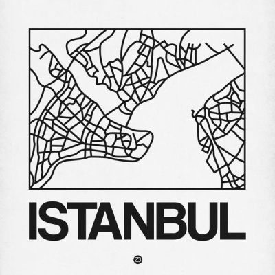 NAXART Studio - White Map of Istanbul
