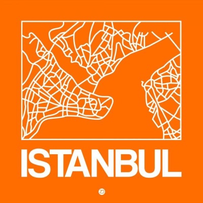 NAXART Studio - Orange Map of Istanbul