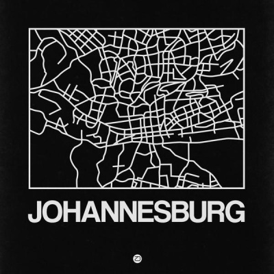 NAXART Studio - Black Map of Johannesburg