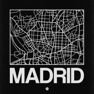 NAXART Studio - Black Map of Madrid