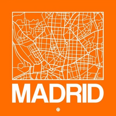 NAXART Studio - Orange Map of Madrid