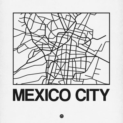NAXART Studio - White Map of Mexico City
