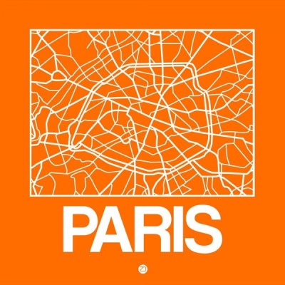 NAXART Studio - Orange Map of Paris