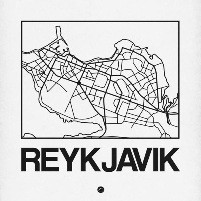 NAXART Studio - White Map of Reykjavik