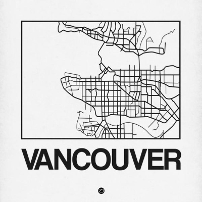 NAXART Studio - White Map of Vancouver