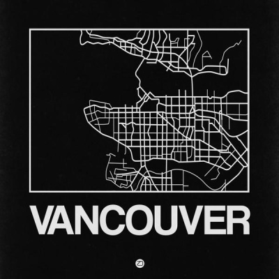 NAXART Studio - Black Map of Vancouver