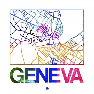 NAXART Studio - Geneva Watercolor Street Map