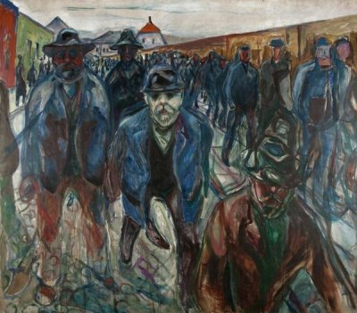 Edvard Munch - Workers on their Way Home, 1913-1914