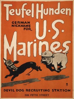 Unknown 20th Century American Artist - Teufel Hunden, German Nickname for U.S. Marines, 1917