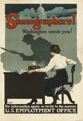 Roy Hull Still - Stenographers! Washington Needs You!, ca. 1918