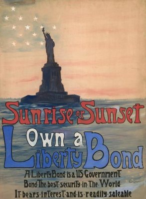Eugenie DeLand - Sunrise or Sunset, Own a Liberty Bond, 1917