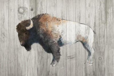 Avery Tillmon - Colorful Bison Dark Brown on Wood