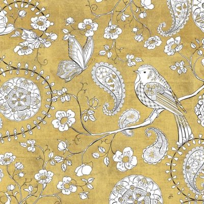 Daphne Brissonnet - Color my World Bird Paisley I Gold