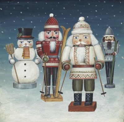 David Carter Brown - Skier Nutcrackers Snow