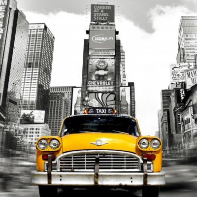 Julian Lauren - Vintage Taxi in Times Square, NYC (detail)