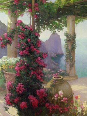 Karl Maria Schuster - The Terrace, Capri (detail)