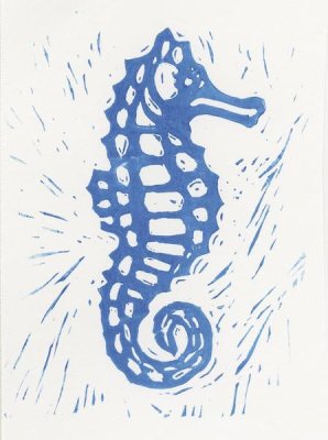 Courtney Prahl - Sea Creature Seahorse Blue