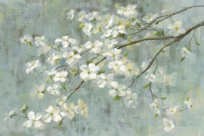 Danhui Nai - Dogwood in Spring on Blue