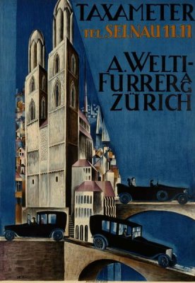 Morach Otto Morach - Taxameter A Welti-Furrer AG / Zurich - Vintage Aged Paper Style