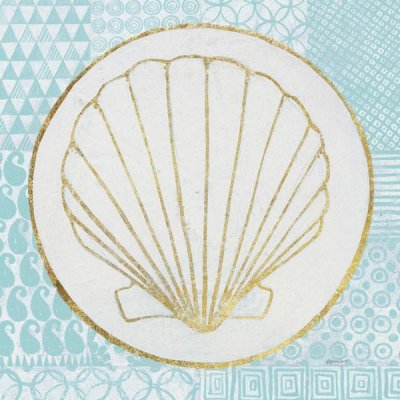 Kathrine Lovell - Summer Shells II Teal and Gold