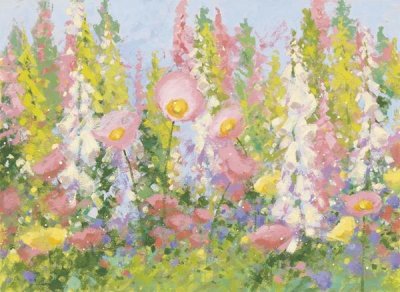 Shirley Novak - Garden Pastels I Blue Sky