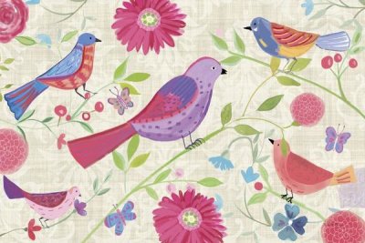 Farida Zaman - Damask Floral and Bird I