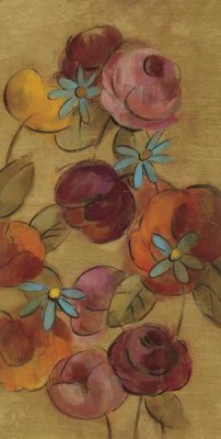 Silvia Vassileva - Pressed Flowers I on Gold