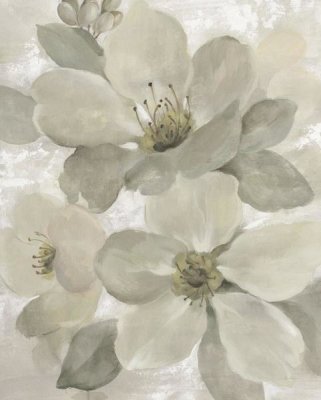 Silvia Vassileva - White on White Floral I Crop Neutral