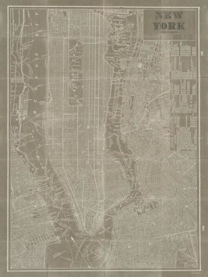 Sue Schlabach - Blueprint Map New York Taupe