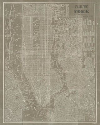 Sue Schlabach - Blueprint Map New York Taupe