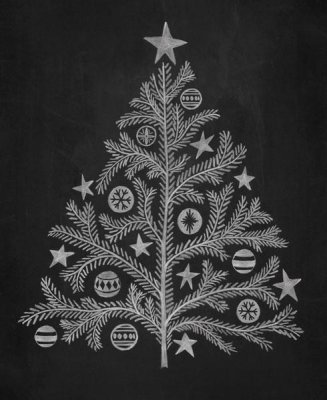 Mary Urban - Chalkboard Holiday Trees II