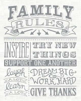 Mary Urban - Family Rules II Gray Words