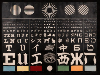 George Mayerle - Multi-Lingual Eye Chart, ca. 1907 - Light Background