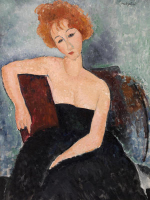 Amedeo Modigliani - Jeune fille rousse en robe de soir (detail)