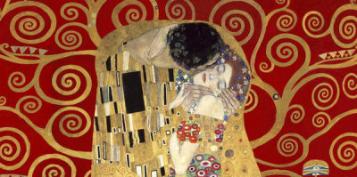 Gustav Klimt - The Kiss, detail (Red variation)