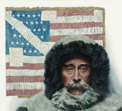 Mort Kunstler - The Flag Reaches North Pole