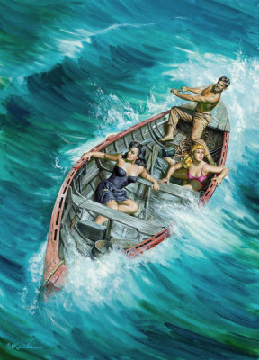 Mort Kunstler - Survivor Carmody's Two Girl Paradise