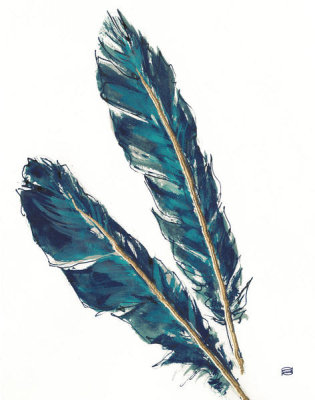 Chris Paschke - Gold Feathers III Indigo Crop