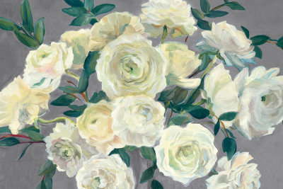 Marilyn Hageman - Roses in Cobalt Vase Steel Gray Crop